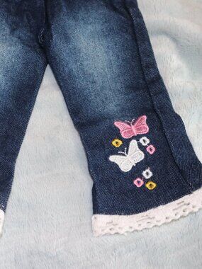 American Girl or 18 inch doll butterfly top and jeans.